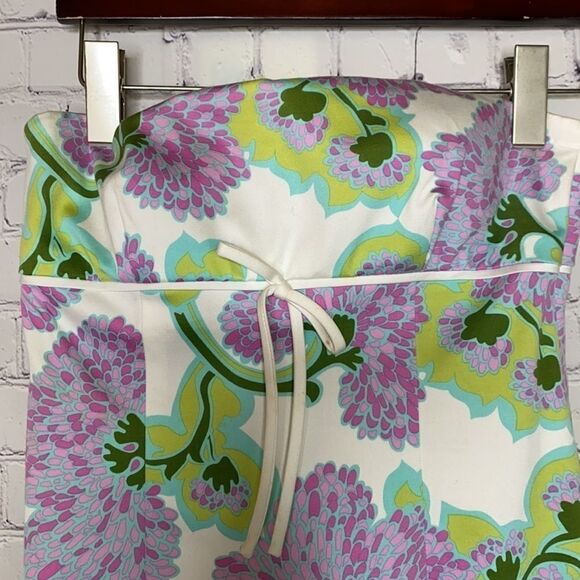 Laundry Shelli Segal Floral Strapless Feminine Romantic Mini Dress 4 - Picture 4 of 12